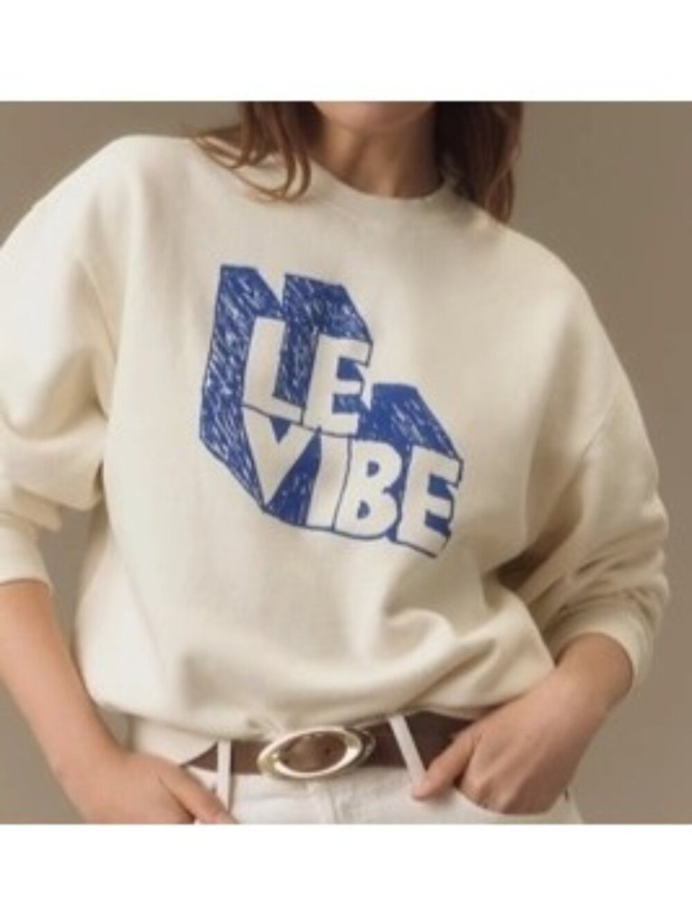 Clare V Le Vibe Sweatshirt Retro 90s Athleisure Casual Gorpcore Relax Womens M